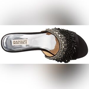 Badgley Mischka Kassandra Embellished Slide Sandal Size 8 Black